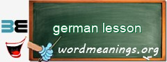 WordMeaning blackboard for german lesson